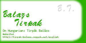 balazs tirpak business card